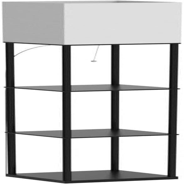 SUNMORY Floor Lamp with Shelves, Modern Square Standing Lamp with 3 Color Temperature Bulb, Corner Display Bookshelf Lamp for Living Room and Bedroom(Black)