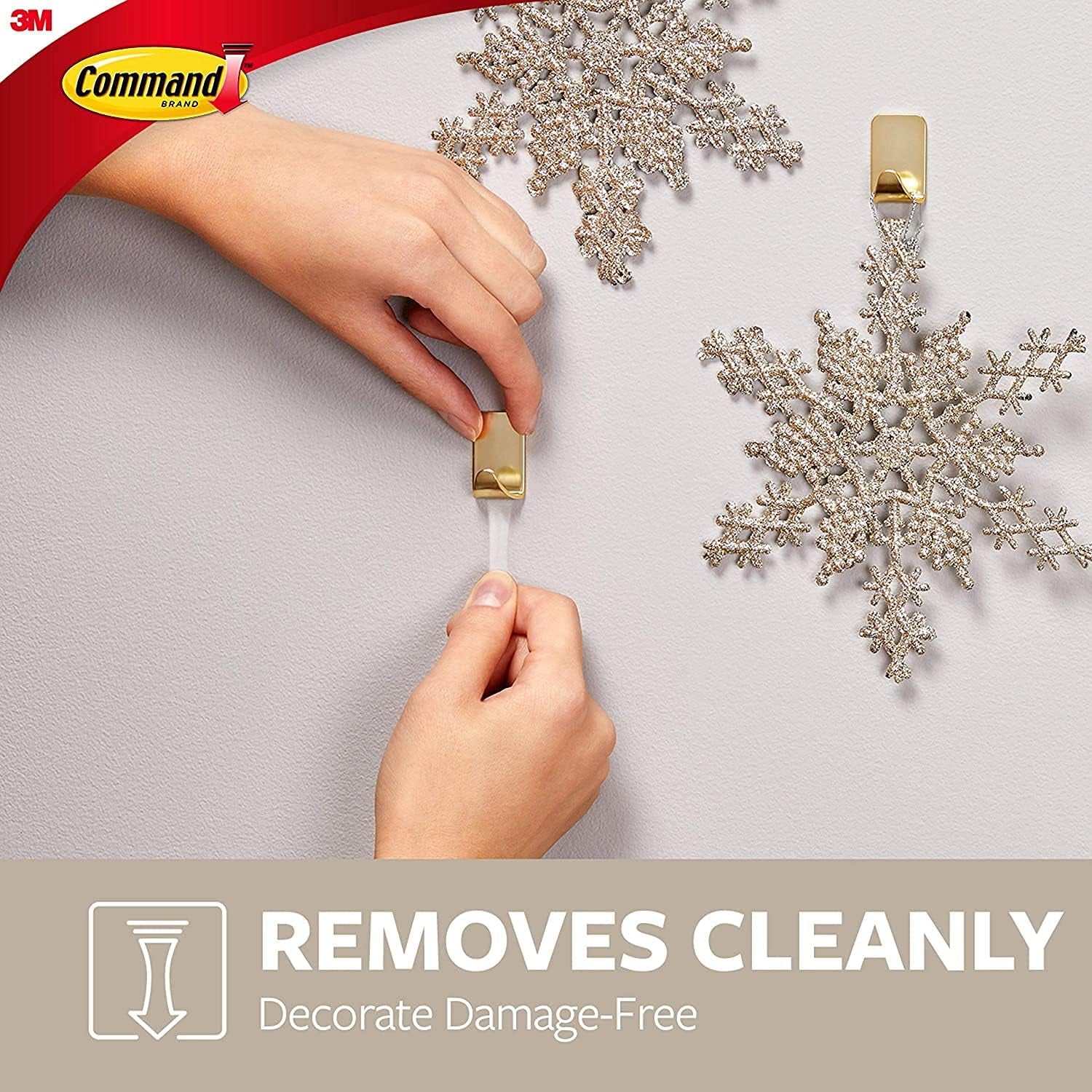 Designer Hooks, Medium, Brushed Nickel, 3-Hooks (17081BN-3ES), Great for Dorm Decor