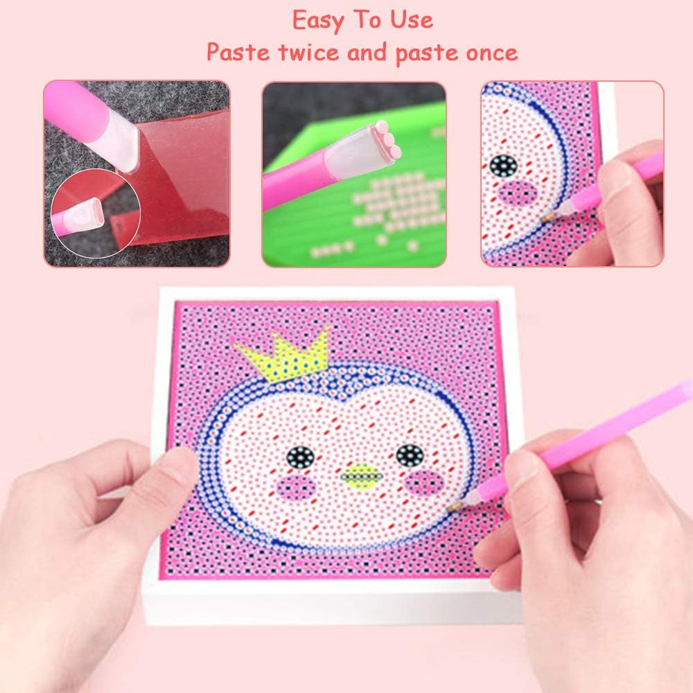 Diamond Painting Zubehör,52Tlg DIY 5D Diamond Painting Werkzeug Set,Diamant Malerei Werkzeuge Kits Diamant Stifte Zubehör Mit Stift, Pinzette, Taschen,Klebeton,Kunststoffschale (With Roller)