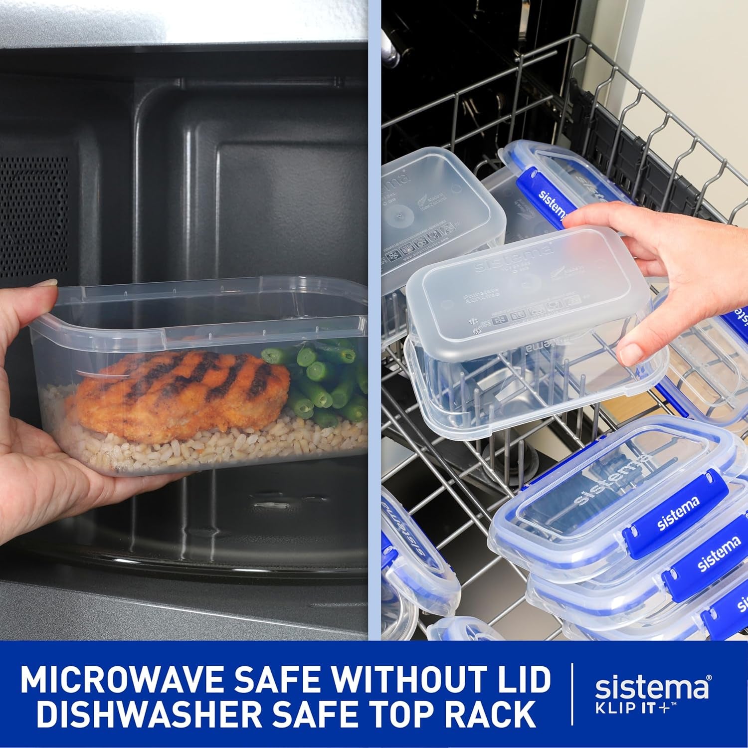 KLIP IT Food Storage Container | 7 L | Stackable & Airtight Fridge/Freezer Food Box with Lid | Bpa-Free Plastic | Blue Clips | 1 Count