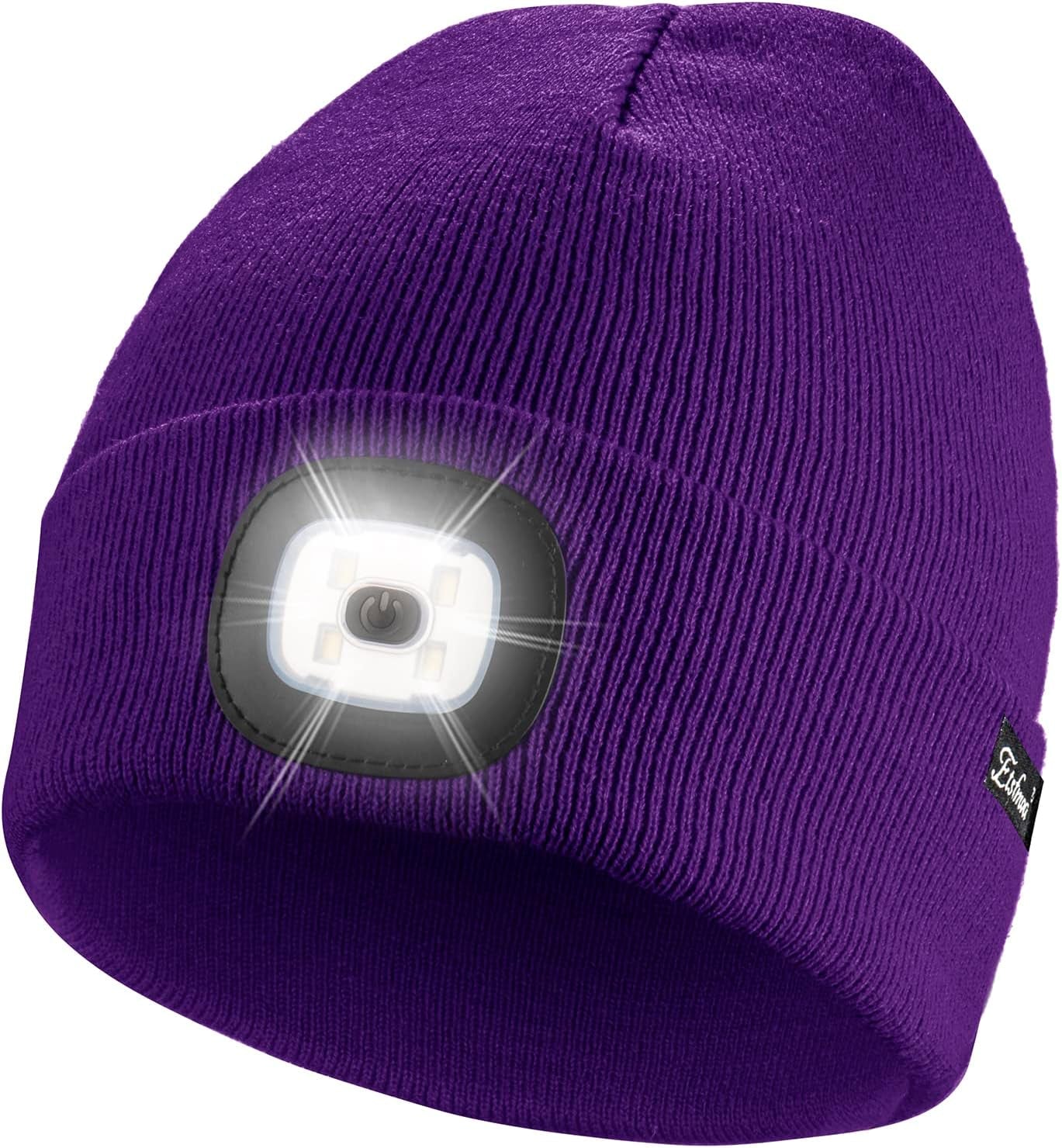 Etsfmoa Unisex Beanie with the Light Gifts for Men Dad Father USB Rechargeable Caps