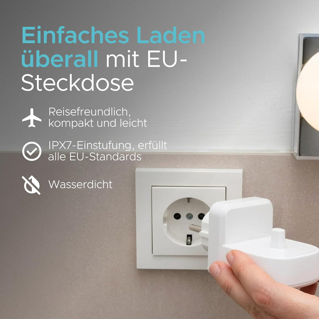 Elektrisches Zahnbürsten-Wandladegerät Für Eu-Steckdose Für Oral-B/Braun Modellen (Außer Io-Reihn Und Pulsonic-Serie) | Tragbares Oral B Ladestation, Kabelloses, IPX7 Abdichtung