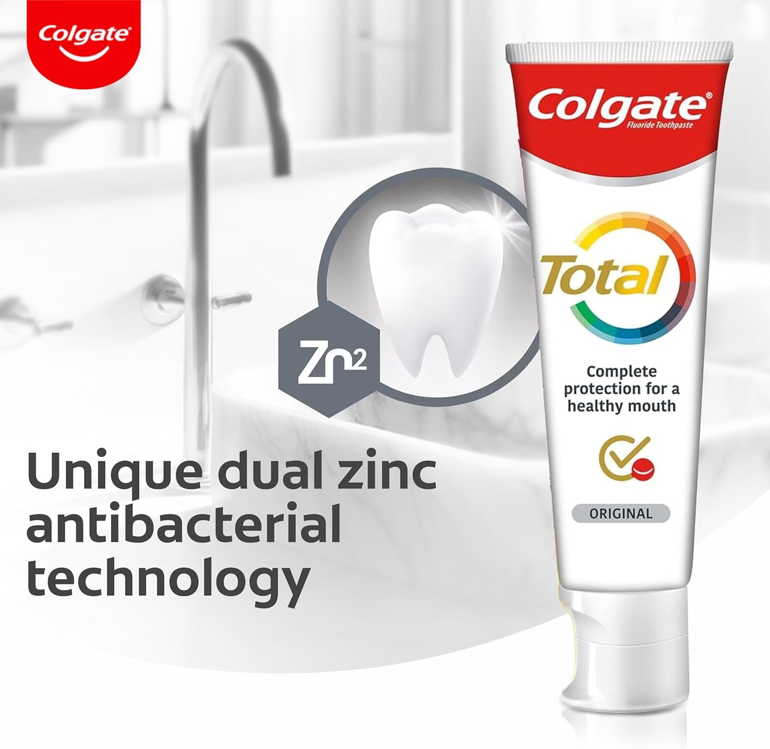 Colgate Zahnpasta Total Original Zahncreme Gegen Karies Und Plaque. Schützt Den Zahnschmelz, 300.0 Milliliter
