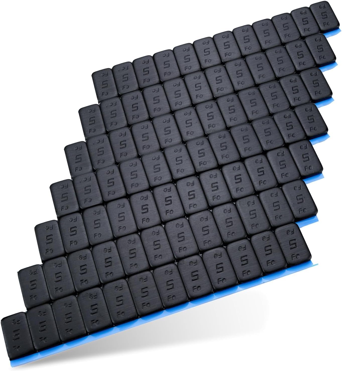 7 Auswuchtgewichte 12X5G Klebegewichte Stahlgewichte Kleberiegel 60G AUSWAHL Schwarz/Silber/Anthrazit (Schwarz Metall)