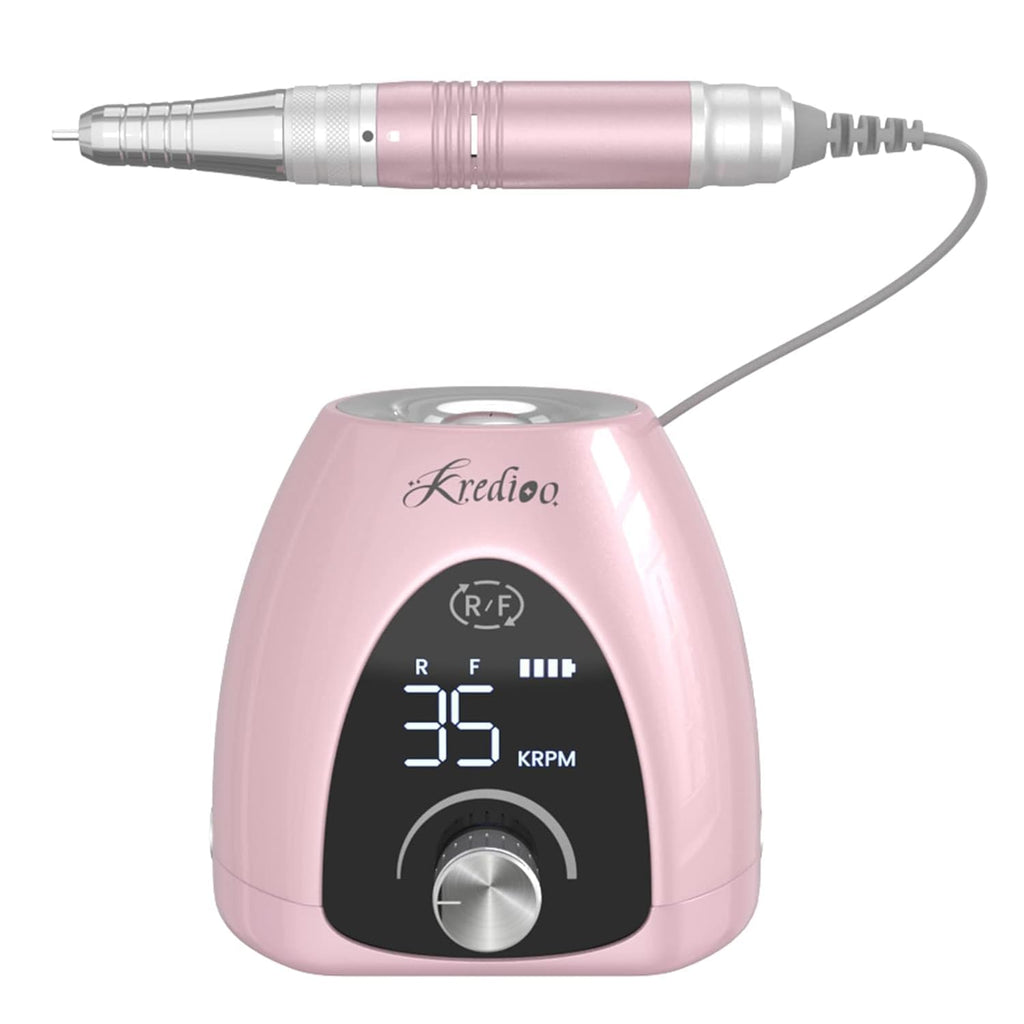 Nagelfräser Für Gelnägel 35000 U/Min Elektrische Nagelfräser 6 in 1 Maniküre Set Elektrisch Stufenlose Geschwindigkeit Mit LED Dislay Für Nagelhaut Shellac Acrylgel, Sicher Für Anfänger Profi