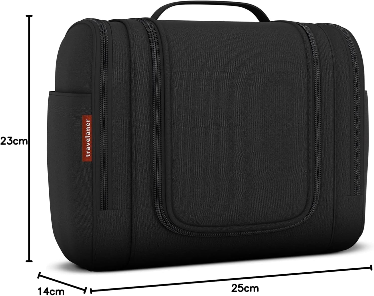 Kulturbeutel Zum Aufhängen Für Damen, Herren Und Kinder, 7 Liter Stauraum, 3-In-1 Kulturtasche, Kosmetiktasche Für Reise, Waschtasche, Waschbeutel, Wasserabweisend, Schwarz