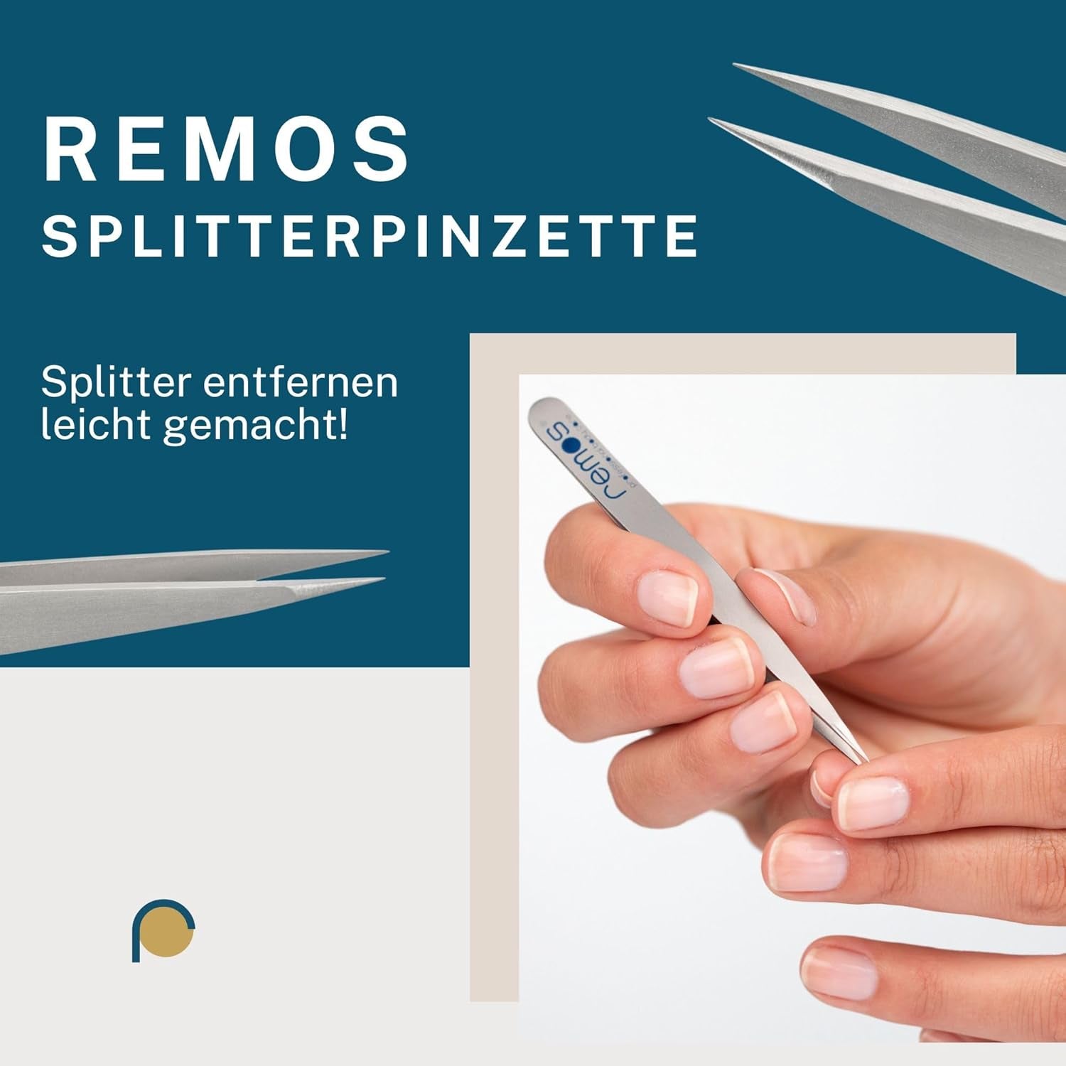 REMOS Splitterpinzette - Edelstahl [INOX] Rostfrei 9.5 Cm - Feine Spitze Rot