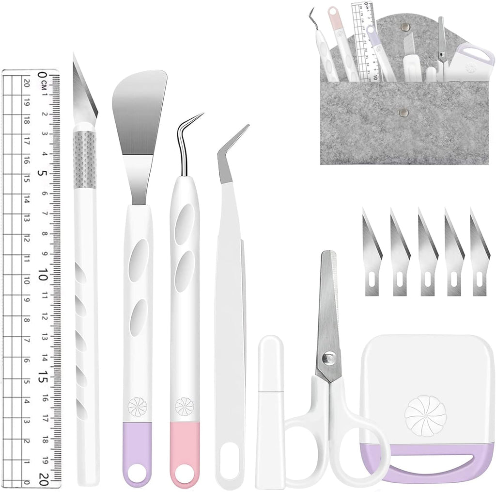 Plotter Zubehör,13 Stück Vinyl Jäten Werkzeuge Für Cricut Silhouette Unkrautschaber Silhouette Zubehör,Entgitterwerkzeug Plotter Werkzeuge Plotter Set,Cameos, Beschriftung, DIY Machen