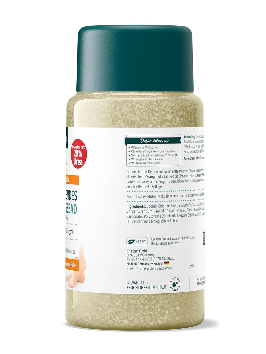 Kneipp Vitalisierendes Pflege-Fußbad - Fußbadekristalle - Auch Für Sensible Haut - Rezeptur Mit 20% Urea - 600 G