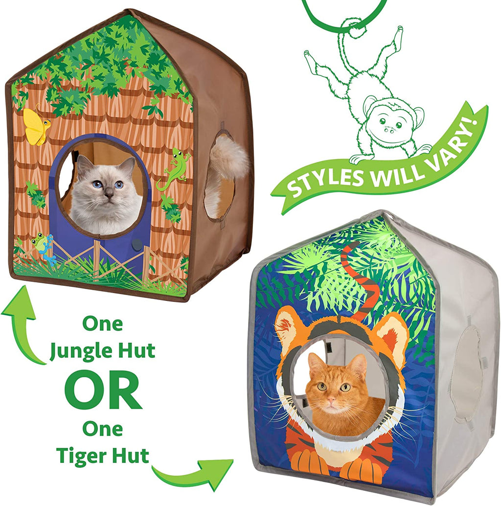 Kitty City Safari Jungle Collapsible Cat Toy Collection, House