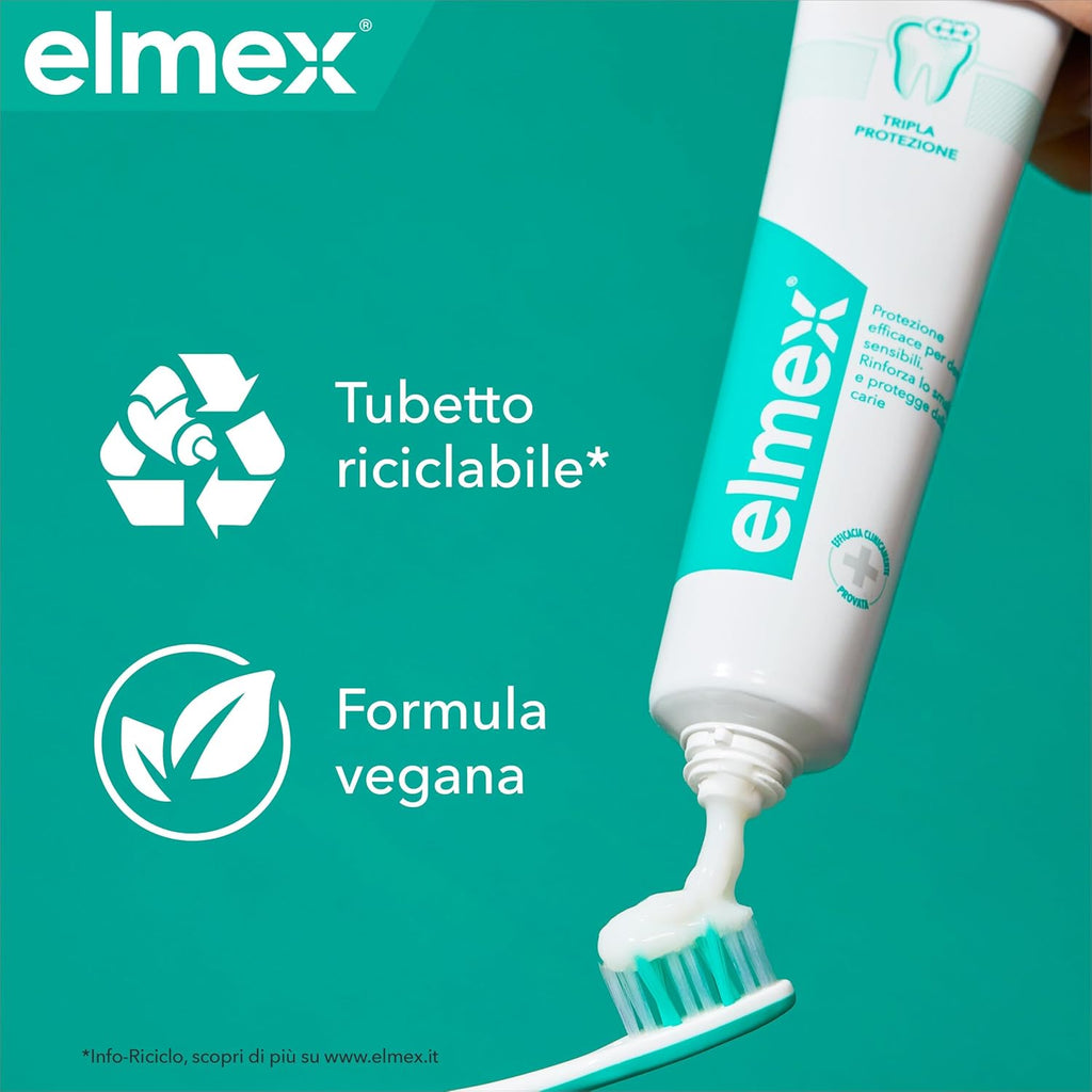 Elmex Sensitive Zahnpasta 2 Packungen À 75 Ml I Behandlung Für Empfindliche Zähne I Effektive Linderung Und Schutz Der Zahnempfindlichkeit I Mit Aminfluorid I Sanfte Reinigung