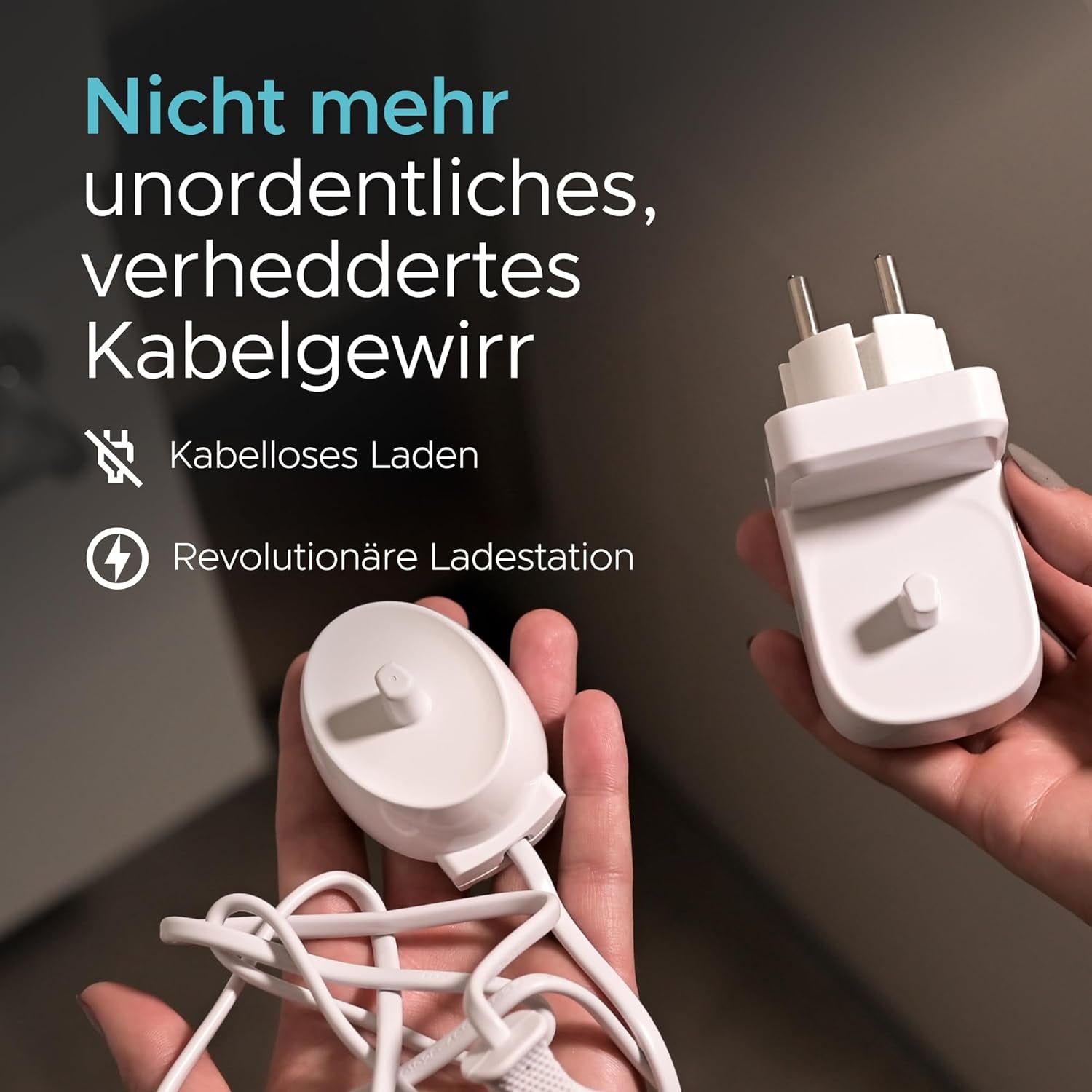 Elektrisches Zahnbürsten-Wandladegerät Für Eu-Steckdose Für Oral-B/Braun Modellen (Außer Io-Reihn Und Pulsonic-Serie) | Tragbares Oral B Ladestation, Kabelloses, IPX7 Abdichtung