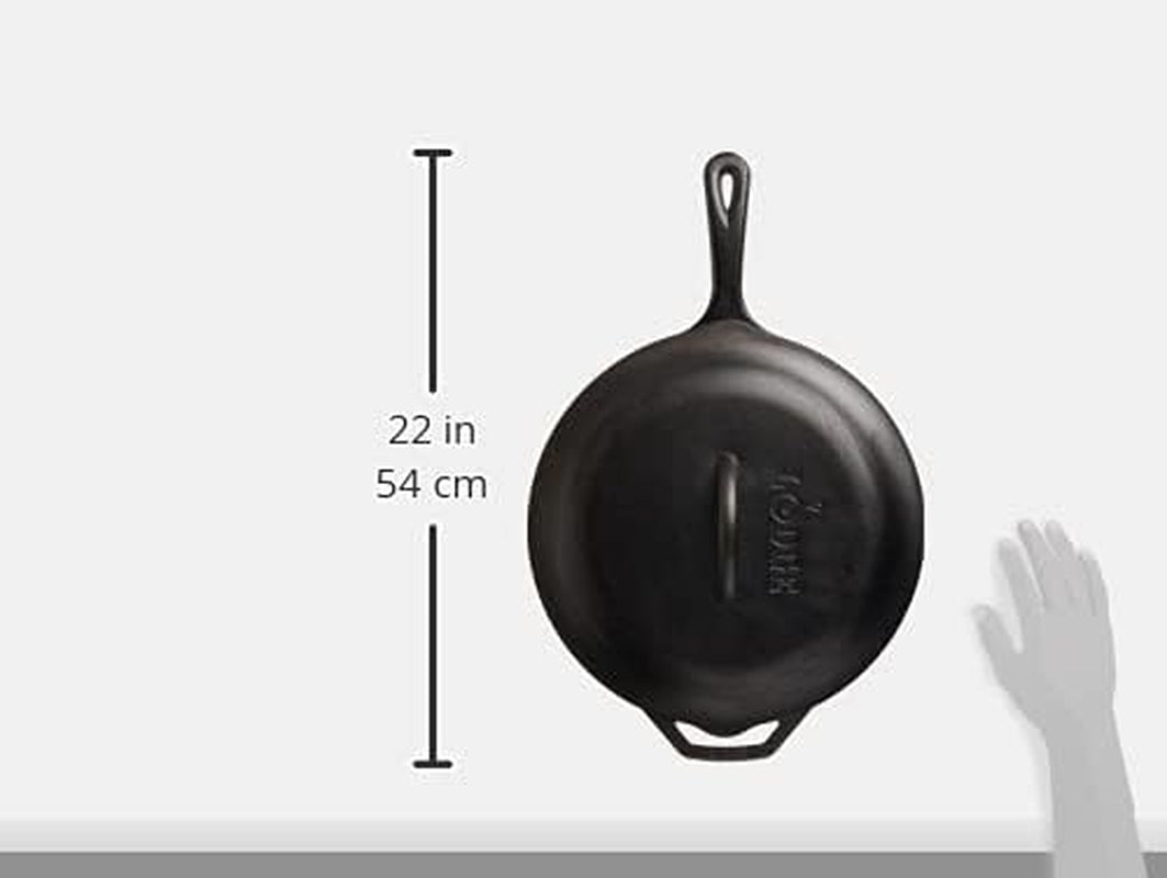 Lodge 5 Quart Pre-Seasoned Cast Iron Deep Skillet with Lid - Signature Teardrop Handle & Assist Handle - Use in the Oven, on the Stove or Grill, or over a Campfire - Use to Sear, Sauté, Bake, Broil, Braise, Fry, or Grill - Black