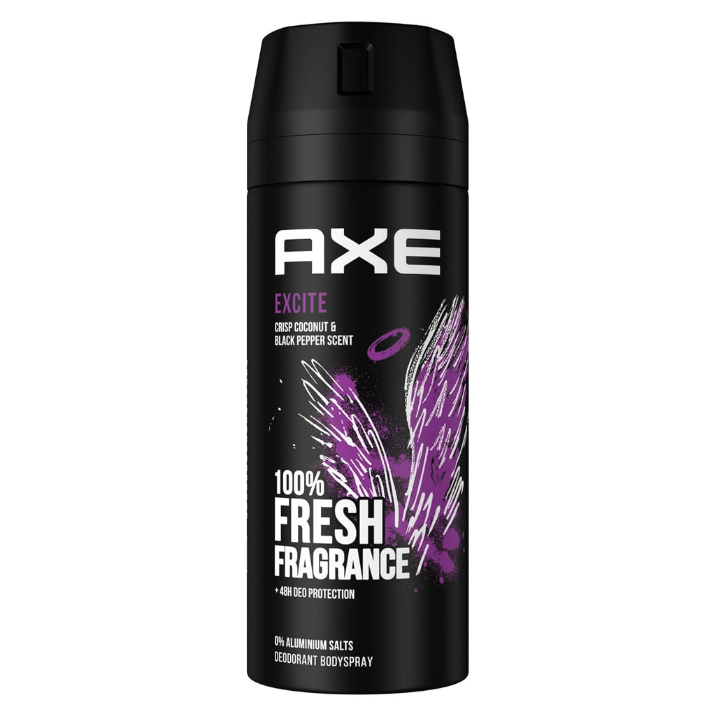 Axe Deospray Excite Deodorant without Aluminum with Effective Protection against Body Odor 3-Pack (3X 150 Ml)