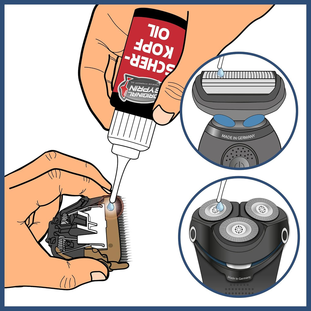 Original Syprin Scherkopf Öl Für Haarschneidemaschinen Haarschneider Rasierer Trimmer I Scherkopföl Friseurbedarf Schermaschinenöl Feinmechanik Öl