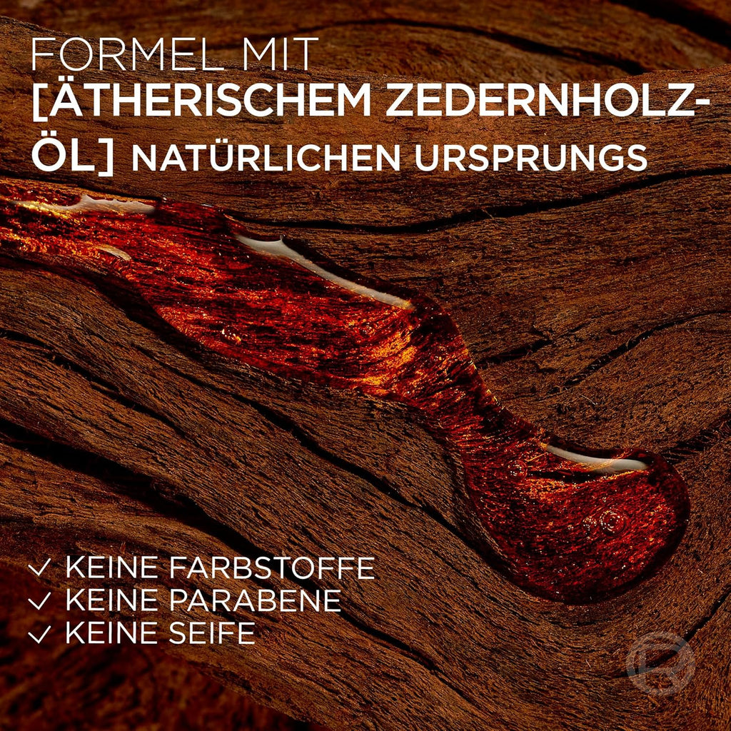 L'Oréal Men Expert XXL Duschgel Und Shampoo Für Männer, Duschbad Zur Reinigung Von Körper, Haar, Gesicht Und Bart, Herren Körperpflege Mit Holzigem Duft Und Zedernholzöl, Barber Club, 1 X 400 Ml