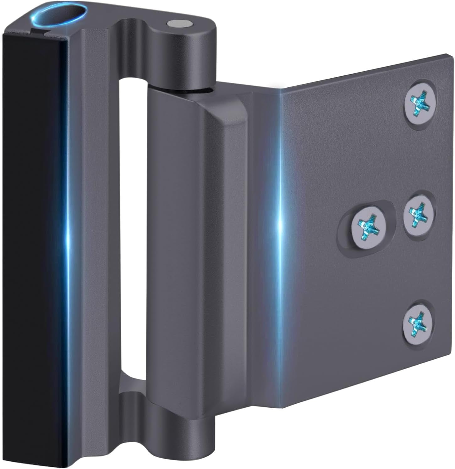 Home Security Door Reinforcement Lock - Safety Child Proof Door Locks with 8 Screws for Inward Swinging Front Doors, Extra Add a Top Lock inside Withstands 800 Lbs Deadbolt Latch, Guard Bedroom Patio