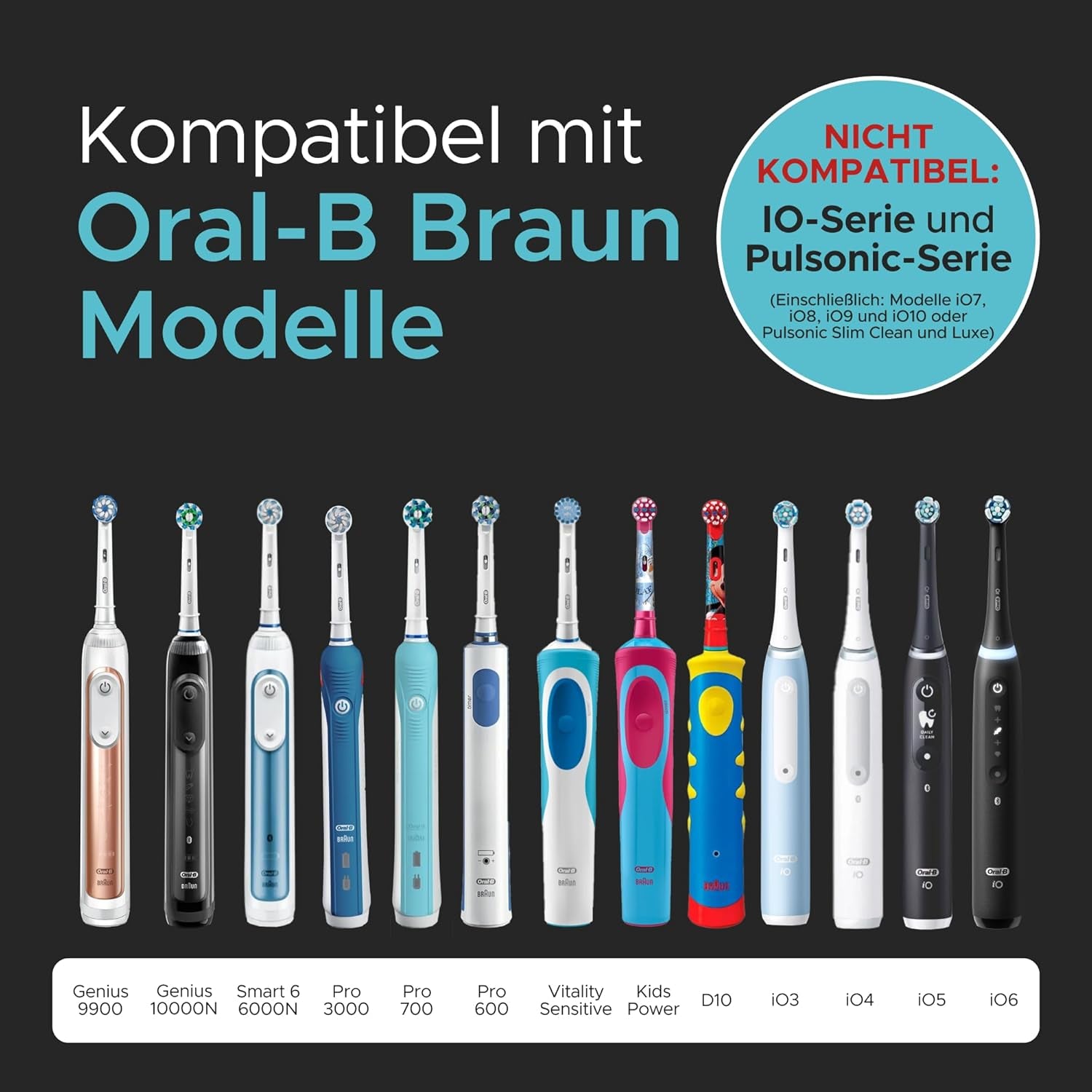 Elektrisches Zahnbürsten-Wandladegerät Für Eu-Steckdose Für Oral-B/Braun Modellen (Außer Io-Reihn Und Pulsonic-Serie) | Tragbares Oral B Ladestation, Kabelloses, IPX7 Abdichtung