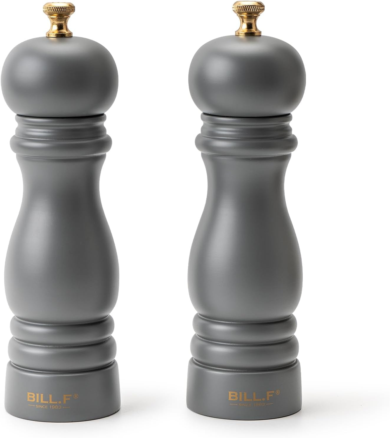 BILL.F Salt and Pepper Grinder Wooden Pepper Mill Grinder Salt Pepper Shakers Set of 2 with Adjustable Ceramic Rotor- 7 Inch