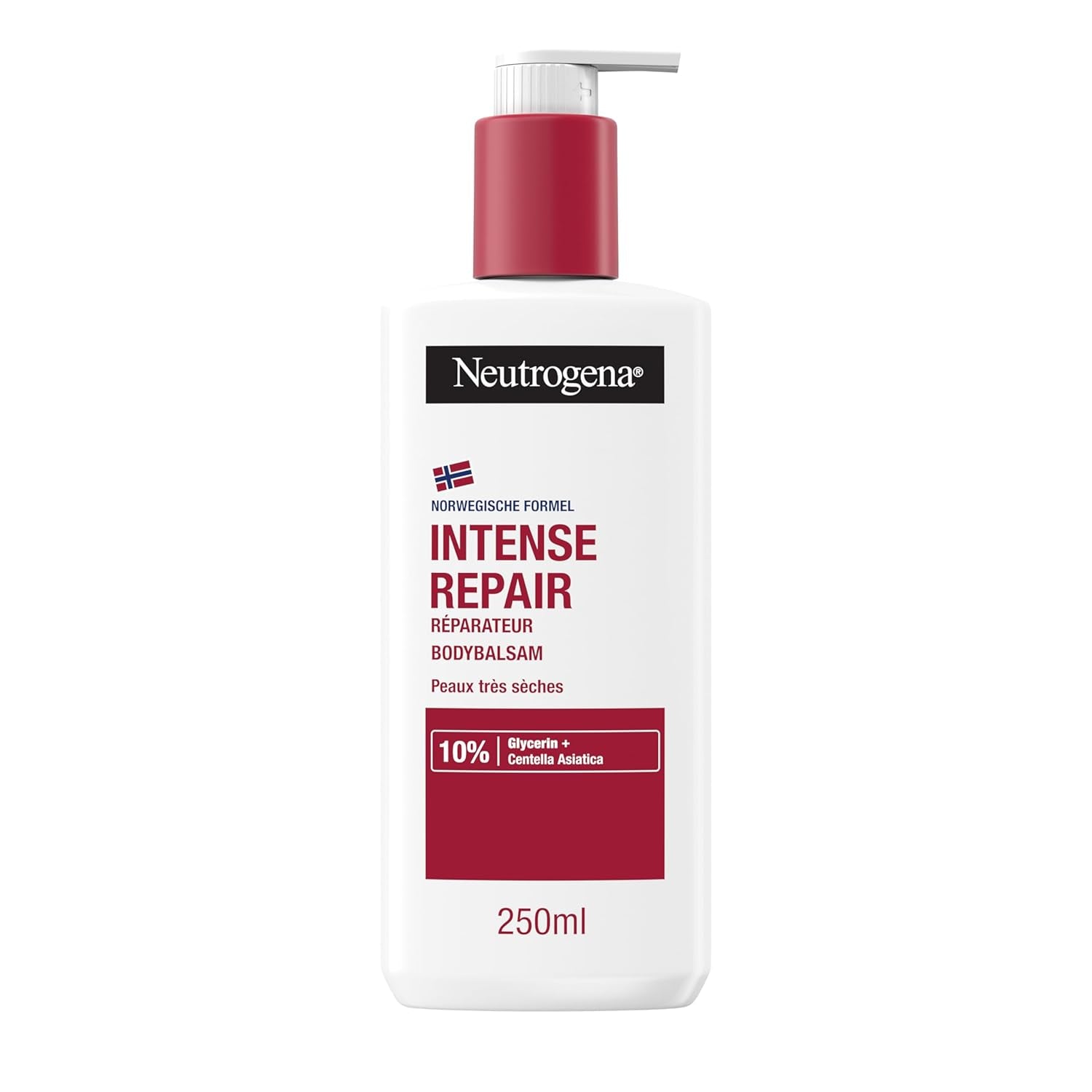 Neutrogena Norwegische Formel Intense Repair Reparierender CICA Bodybalsam 250 Ml Körperlotion Für Eine Sofortige Linderung Und Mehr Feuchtigkeit Bei Sehr Trockener, Rauer Haut
