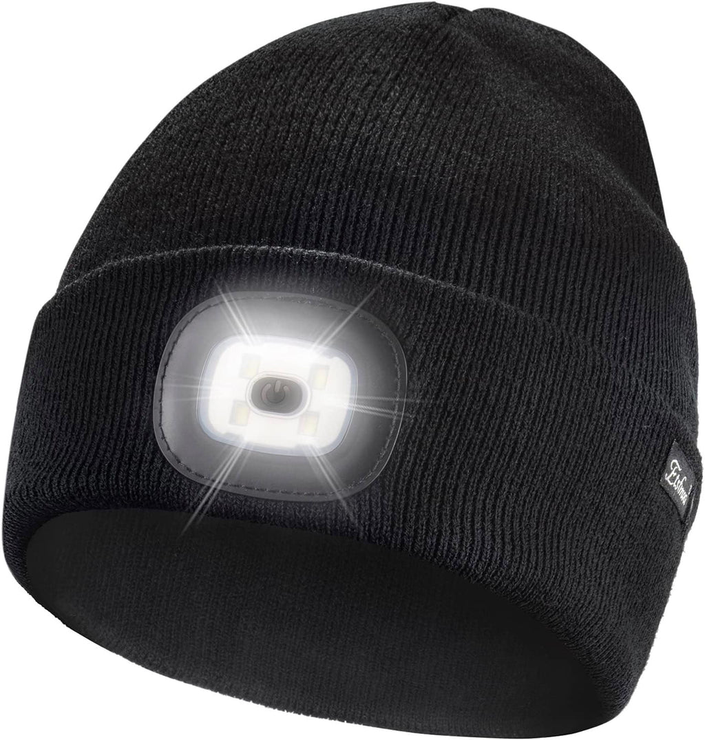 Etsfmoa Unisex Beanie with the Light Gifts for Men Dad Father USB Rechargeable Caps