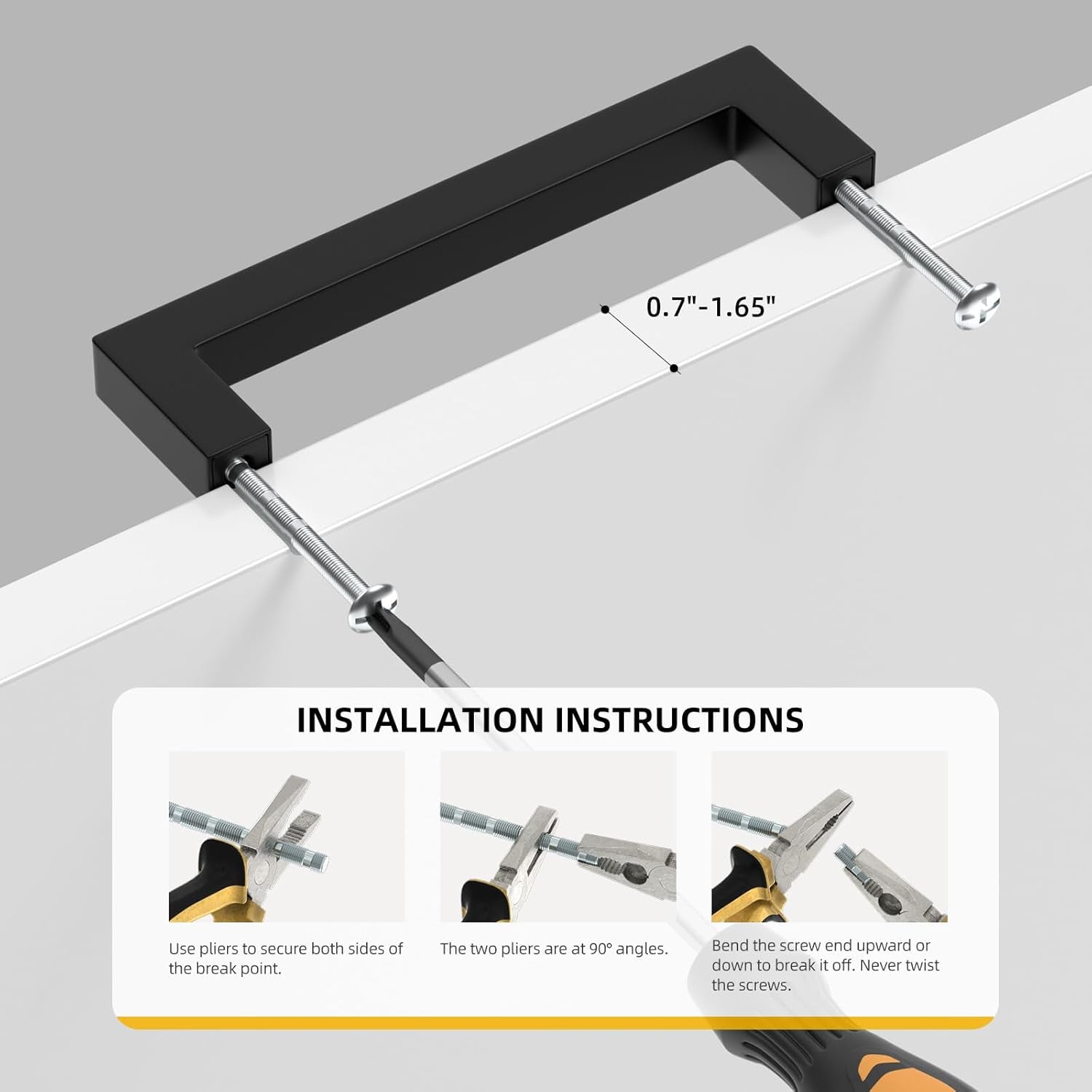 Goldenwarm 10 Pack Black Square Bar Cabinet Pull Drawer Handle Stainless Steel Modern Hardware for Kitchen and Bathroom Cabinets Cupboard,Center to Center 10In(256Mm) Black Drawer Pulls