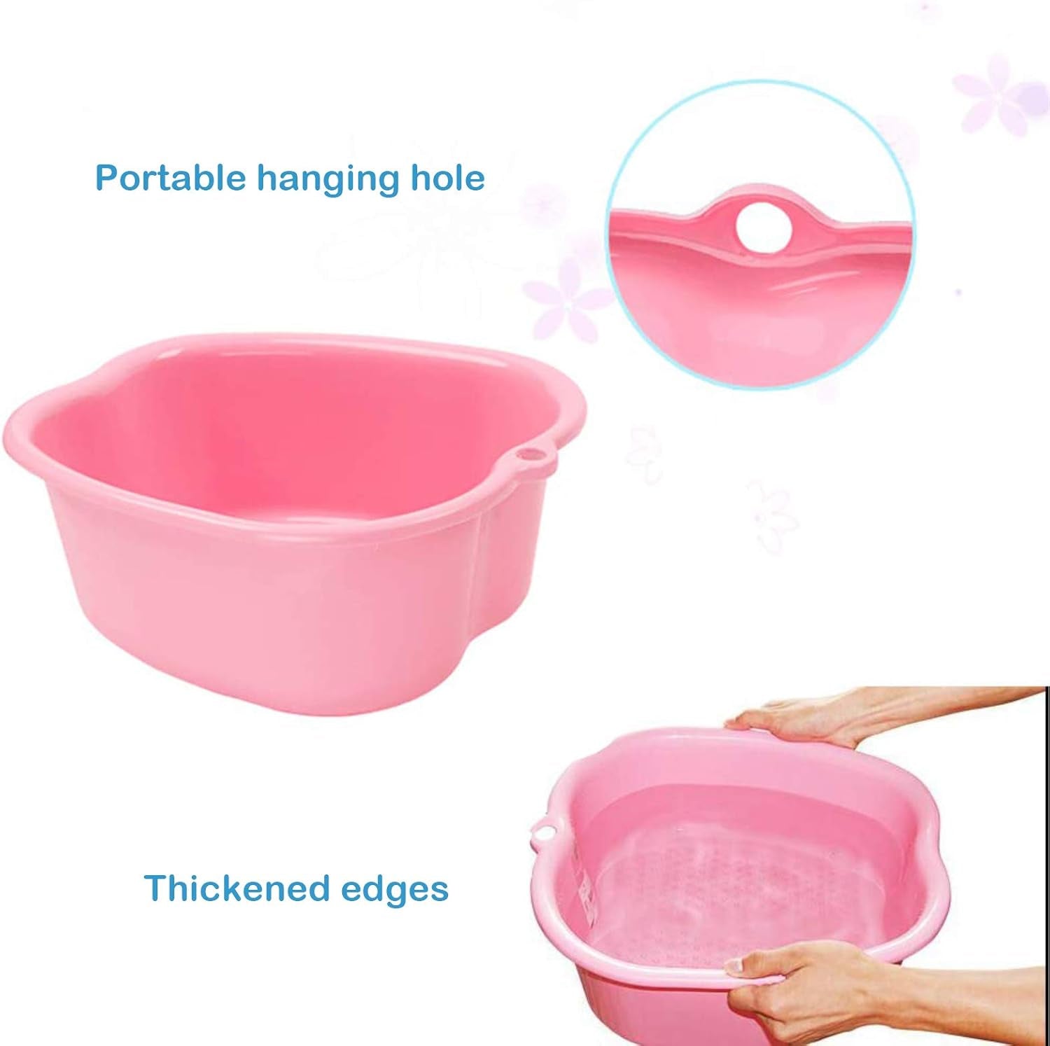 Großes Fußbadewannenschüssel,Wanne Für Fußbad Stabiles Kunststoff-Fußbecken Für Pediküre Einweichen Füße,Fur Fußbadewanne Füße Wellness Fußpflege Pediküre Entgiftung Entspannung (White)