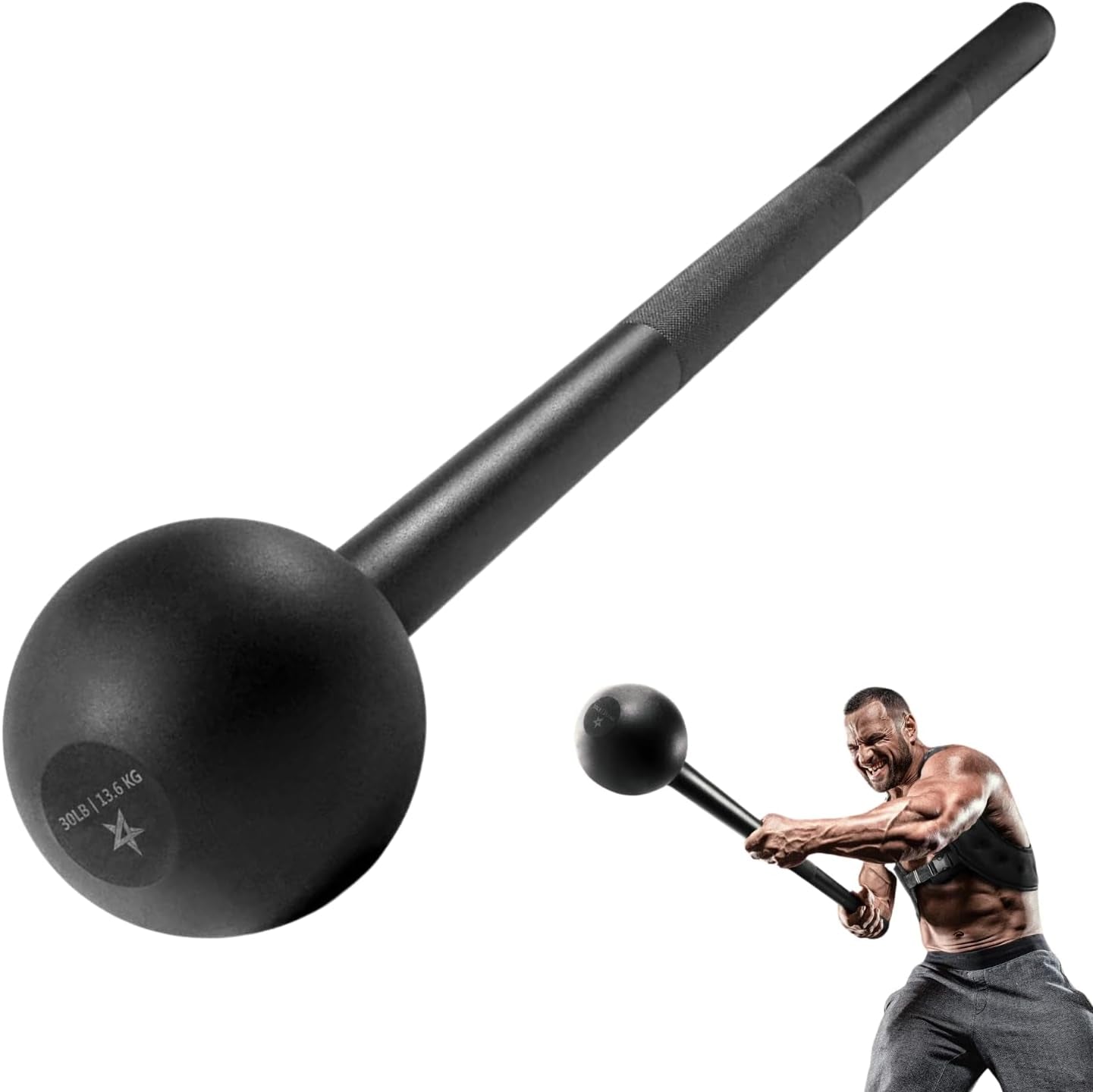 Yes4All Steel Mace Bell for Strength Training, Support Full Body, Muscles, Shoulder, Grips & Forearms Workouts, Stretching 5, 7, 10, 15, 20, 25, 30 LB for Woman & Man