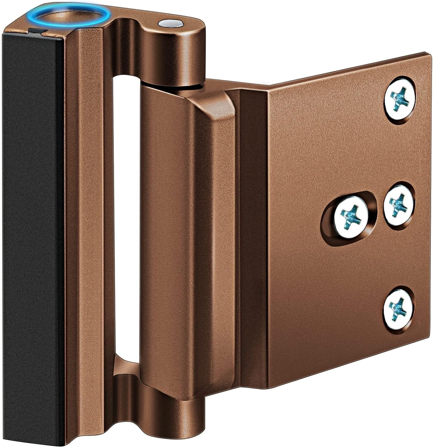 Home Security Door Reinforcement Lock - Safety Child Proof Door Locks with 8 Screws for Inward Swinging Front Doors, Extra Add a Top Lock inside Withstands 800 Lbs Deadbolt Latch, Guard Bedroom Patio