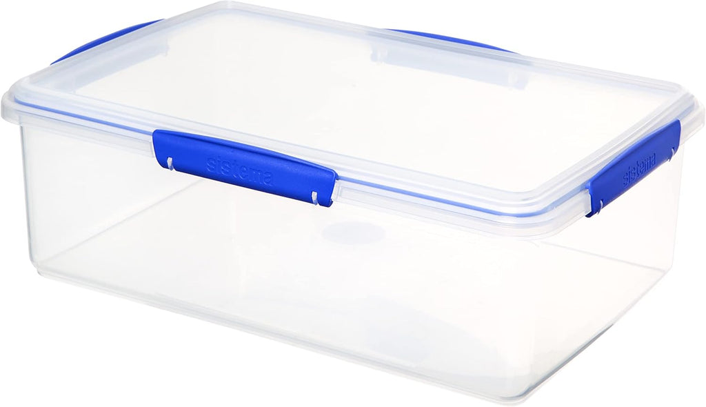 KLIP IT Food Storage Container | 7 L | Stackable & Airtight Fridge/Freezer Food Box with Lid | Bpa-Free Plastic | Blue Clips | 1 Count