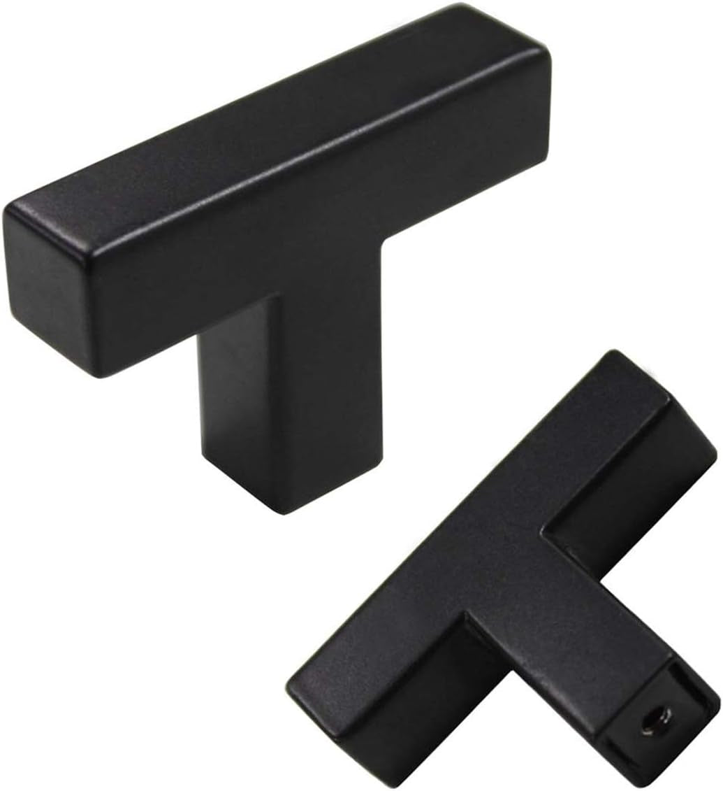 Goldenwarm 10 Pack Black Square Bar Cabinet Pull Drawer Handle Stainless Steel Modern Hardware for Kitchen and Bathroom Cabinets Cupboard,Center to Center 10In(256Mm) Black Drawer Pulls