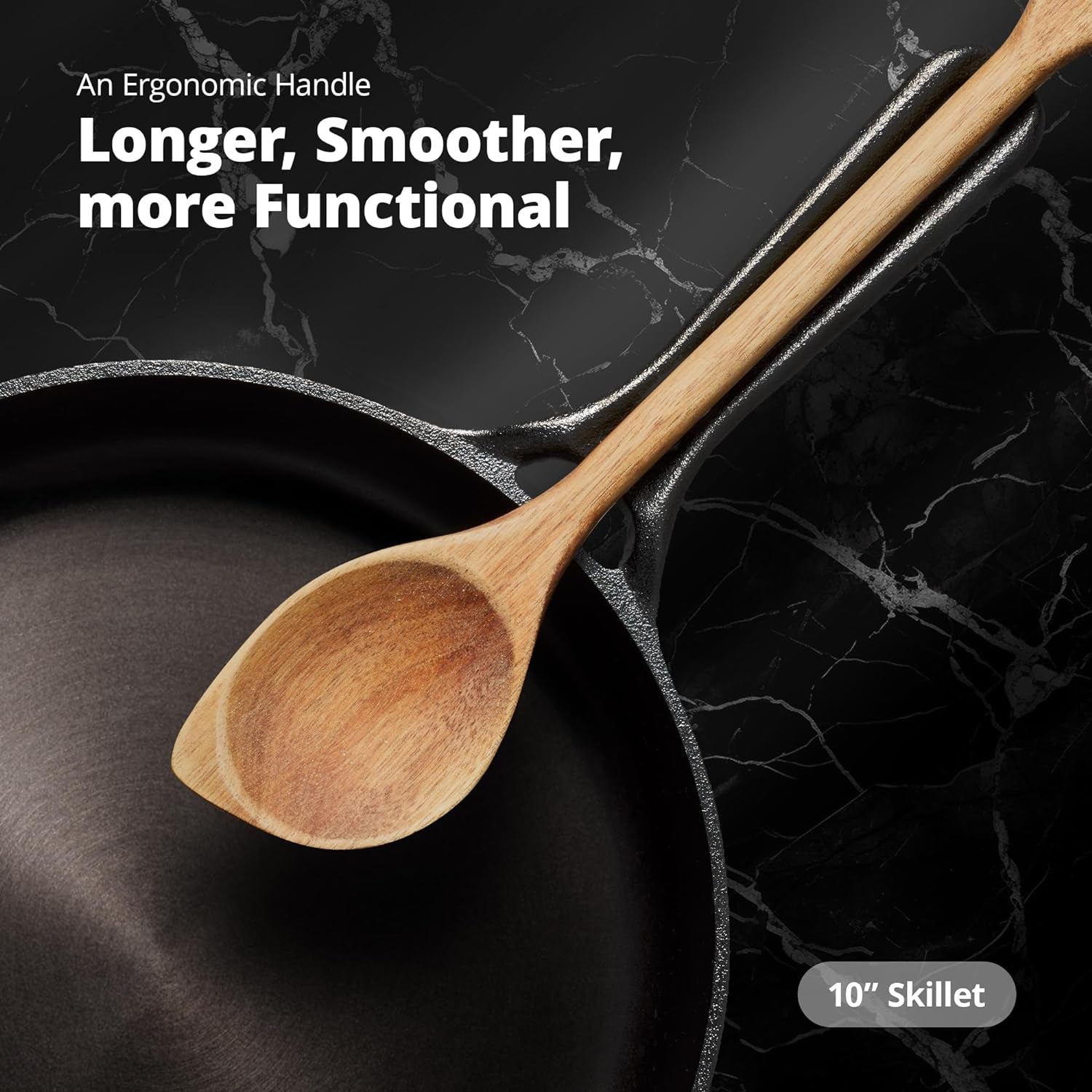 Greater Goods 10-Inch Cast Iron Skillet, Organically Pre-Seasoned, Heavy-Duty Pan for Frying, Baking, Grilling, Indoor and Outdoor Cooking