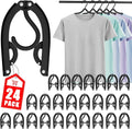 24 Pcs Travel Hangers - Portable Folding Clothes Hangers Travel Accessories Foldable Clothes Drying Rack for Trave (Black)