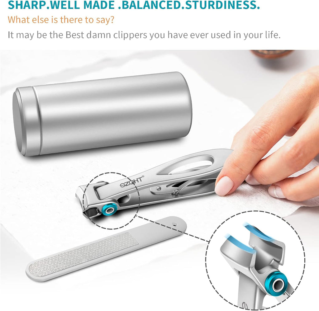 Nagelknipser Mit 15 Mm Breiter Kieferöffnung Für Dicke Nägel, Fingernagelknipser Für Eingewachsene Zehennagelknipser Für Männer, Harte Nägel, Senioren, Erwachsene. Edelstahl Groß (Silber)