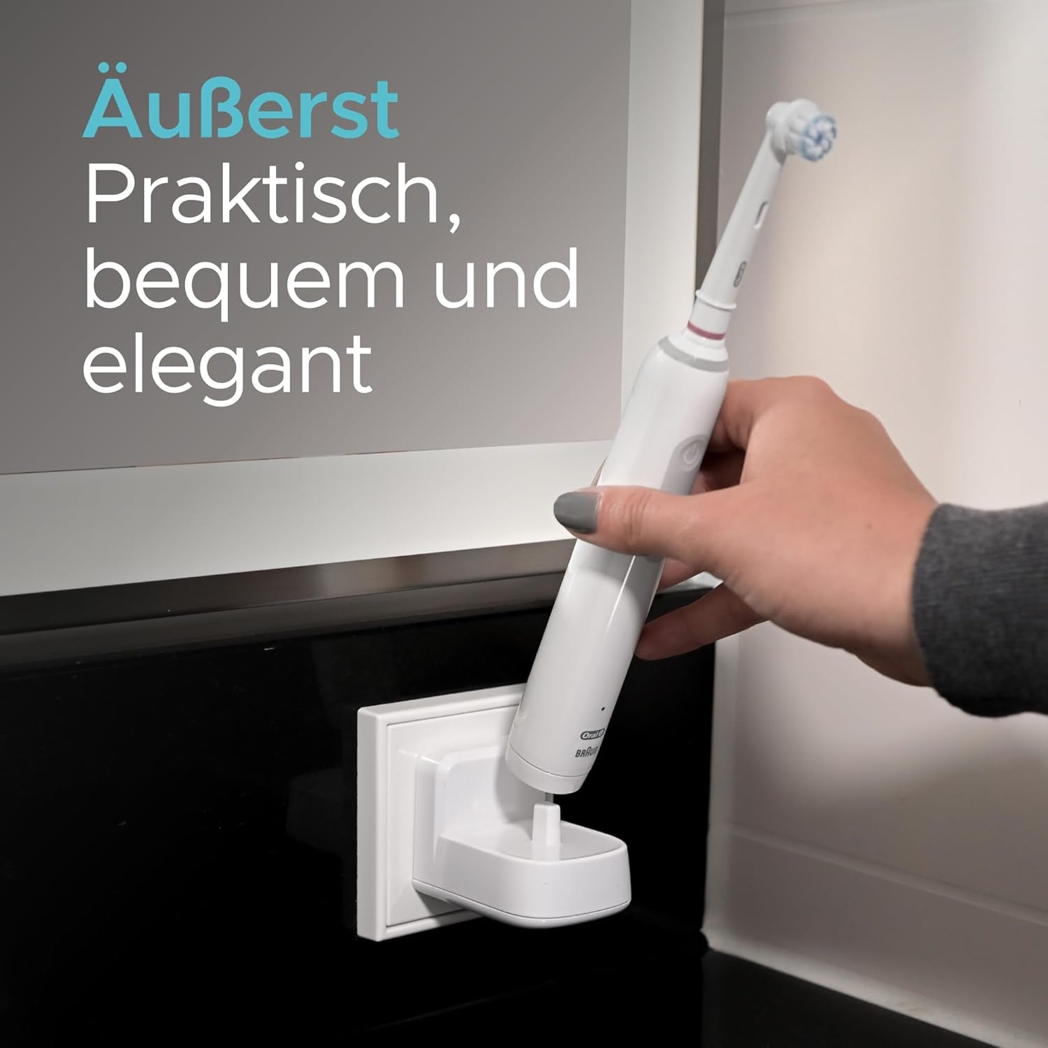 Elektrisches Zahnbürsten-Wandladegerät Für Eu-Steckdose Für Oral-B/Braun Modellen (Außer Io-Reihn Und Pulsonic-Serie) | Tragbares Oral B Ladestation, Kabelloses, IPX7 Abdichtung