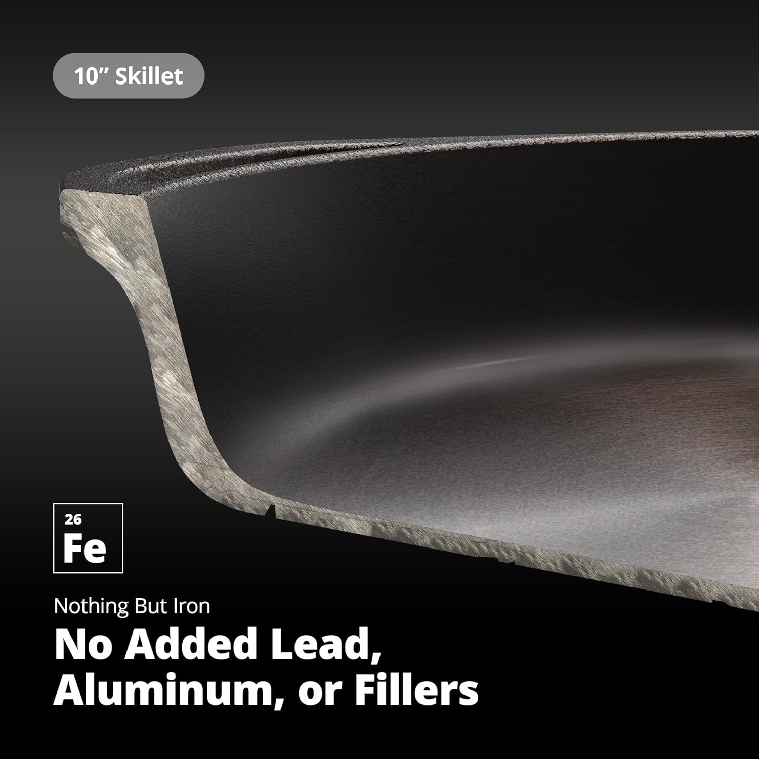 Greater Goods 10-Inch Cast Iron Skillet, Organically Pre-Seasoned, Heavy-Duty Pan for Frying, Baking, Grilling, Indoor and Outdoor Cooking