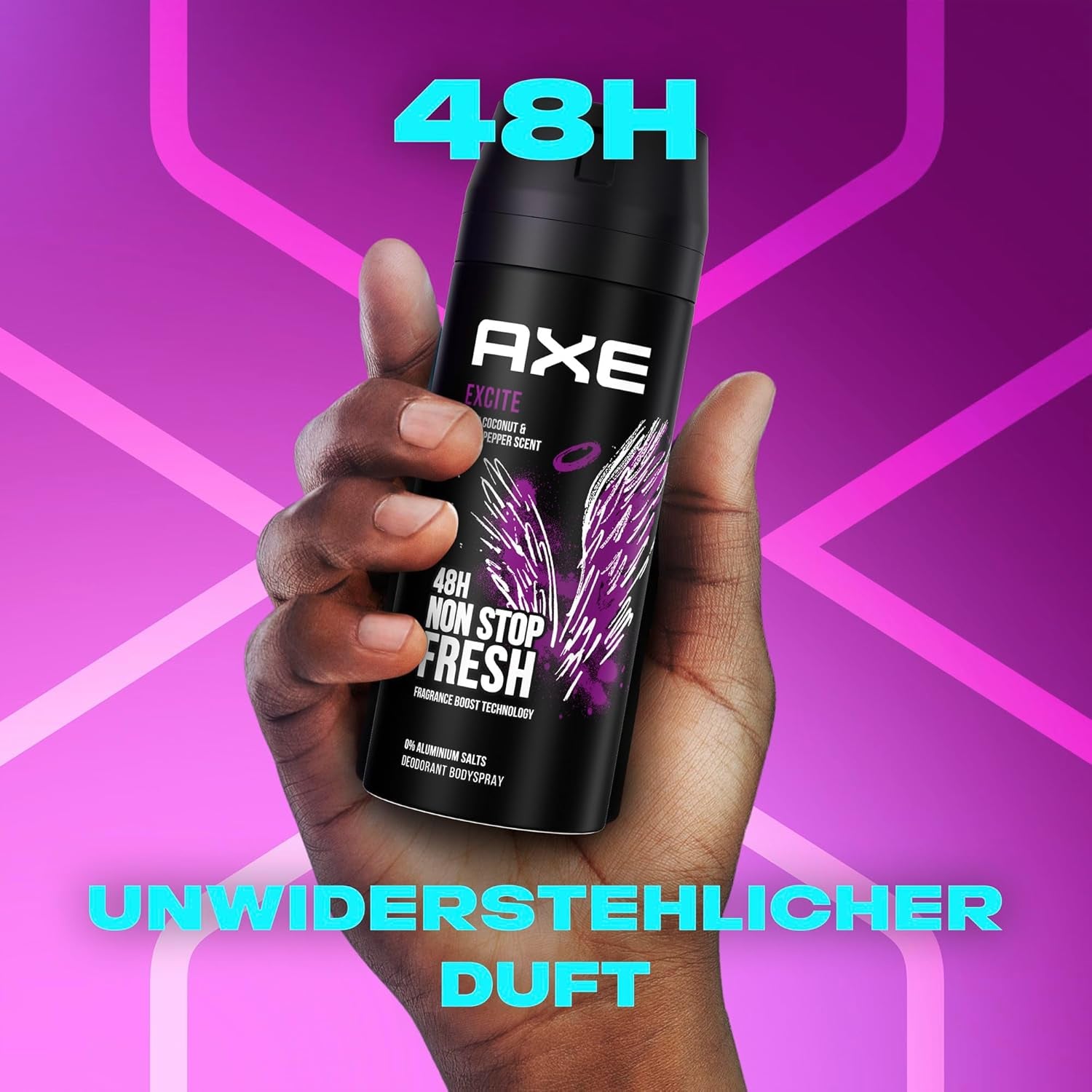 Axe Deospray Excite Deodorant without Aluminum with Effective Protection against Body Odor 3-Pack (3X 150 Ml)